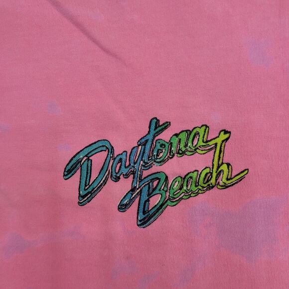 Vintage 90s Daytona Beach Shirt Womens M/L 19x25 Pink Bleached - Picture 10 of 13
